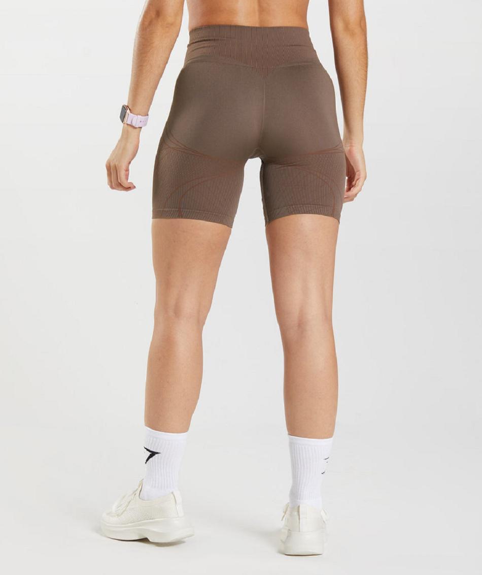 Szorty Damskie Gymshark Apex Seamless Brązowe Różowe Brązowe | PL 2390DFM